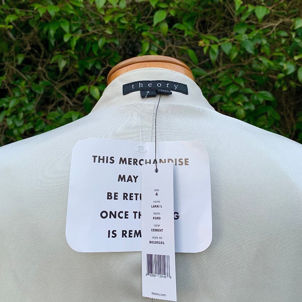 Theory butter soft leather blazer jacket winter/summer white - Picture 7 of 10